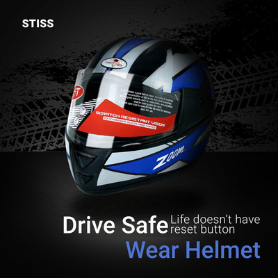 stiss ArrowBlue Motorbike Helmet(Blue)
