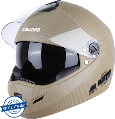 Steelbird Rox Cyborg ISI Certified Full Face for Men & Women with Inner Sun Shield Motorbike Helmet(Dashing Desert Storm)