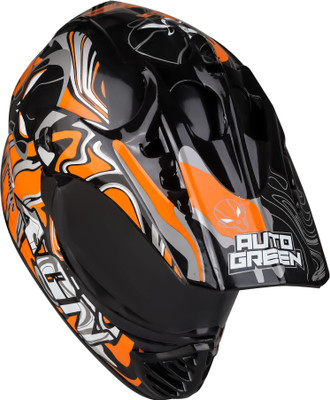 AutoGREEN X7 Alien Motocross with PC Visor Stylish Graphics Unisex Motorbike Helmet(Multicolor)