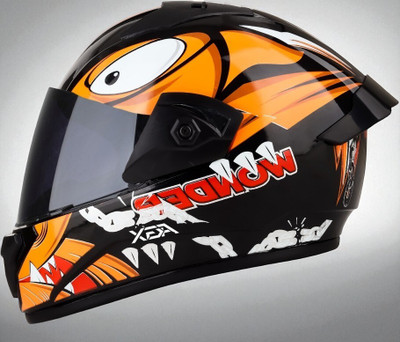 deletion Vampire with Anti UV PC Visor ABS Material Unisex (OO-1) Motorbike Helmet(Orange)