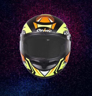OZONE HyEnA_Super_Quality_Helmet_For Safety n Style_@LG@_0125 Motorbike Helmet(ORENGE-BLACK)