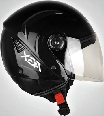 TRINOS Aura Open Face Unisex Bike/Scooty (KK-1) Motorbike Helmet(Black)