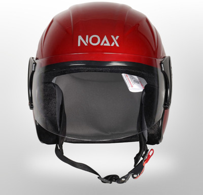 NOAX ISI marked helmet solid unisex helmet (fk74 Motorbike Helmet(Red)