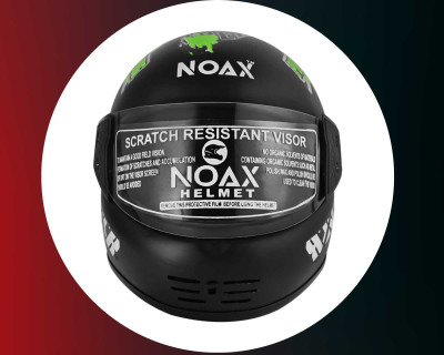 NOAX UNISEX QUALITY SOLID ISI MARKED UNISEX HELMET FULL FACE RIDING SL-256 Motorbike Helmet(Green)