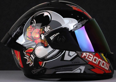 deletion Wonder Space with Anti UV Rainbow Visor ABS Material UnisexR (OO-1) Motorbike Helmet(Red)