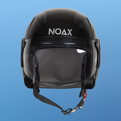 Font unisex open face helmet for safty648-AAA Motorbike Helmet(Black)