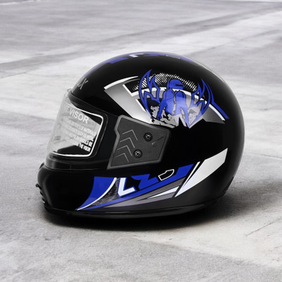NOAX HELMET KING FULL FACE & ISI MARKED FOR UNISEX ((SL-98 Motorbike Helmet(Blue)