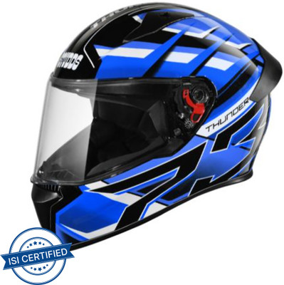 STUDDS THUNDER D6 Motorbike Helmet(Black Blue N1)