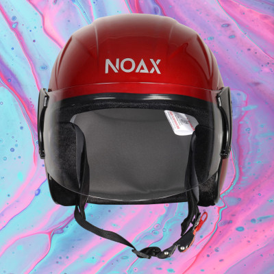 NOAX unisex open face helmet for safty115 Motorbike Helmet(Red)