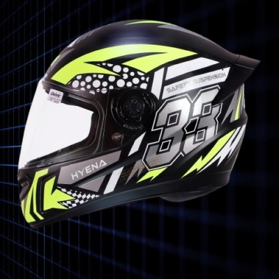 OZONE Prime Helmet_Hyena_full face_ISI_Certified_JBB@V6 Motorbike Helmet(YELLOW-BLACK)