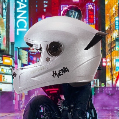 OZONE HyEnA_Super_Quality_Helmet_For Safety n Style_@LG@_0144 Motorbike Helmet(SILVER WHITE)