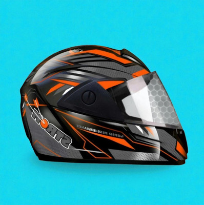 deletion D2 Rado with Polycarbonate Visor ABS Material Unisex (NN-1) Motorbike Helmet(Orange)