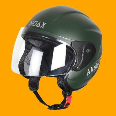 NOAX New stylist green matt Motorbike Helmet(green dark)
