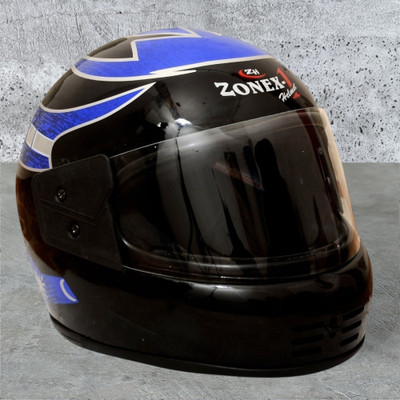 zonex-1 Full Face Motorbike Helmet with Graphic ISI Approved Shell- Blue, M_9_New Motorbike Helmet(Blue)