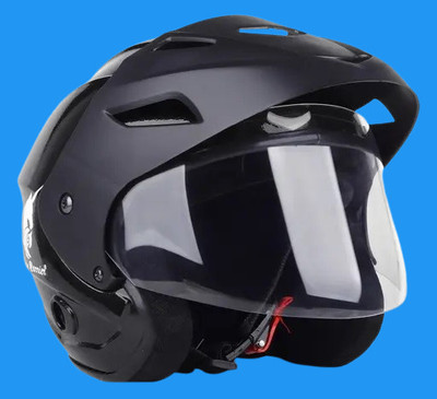 Lxt Black_Nano_Half_face_Helmet_with ISI Certified_BK_85 Motorbike Helmet(Black)