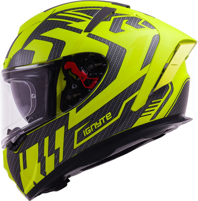 IGNYTE IGN-4 Atomixx ISI/DOT Certified Full Face Graphic Helmet with Inner Sun Shield Motorbike Helmet(Glossy F.Neon Neon)