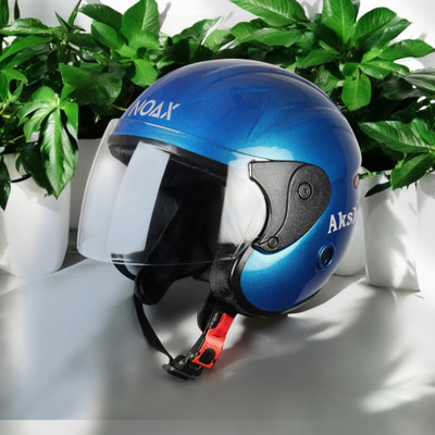 NOAX SAFETY HELMET FOR ONROAD RIDDING SOLID MATERIAL-TWO WHEELER(SLFK-AT-1969 Motorbike Helmet(Blue)