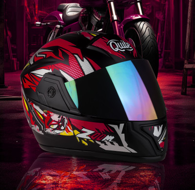 stiss Q.R KK468 Motorbike Helmet(Red, Yellow, Silver)