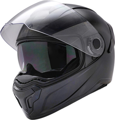 ABP MOTO AIR ISI & DOT Certified Full Face Helmet with Dual Visor | Natural Finish | Motorbike Helmet(Black)