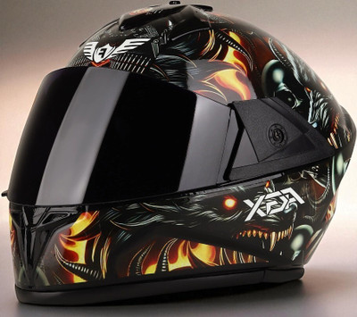 deletion Fighter Devil HD Graphics with Anti UV PC Visor ABS Material Unisex (NN-1) Motorbike Helmet(Multicolor)