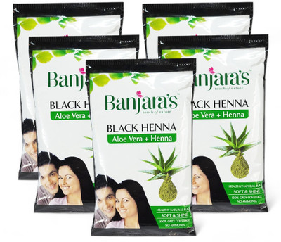 Banjaras Black Henna with Aloevera 20g (Pack Of 5)(100 g)