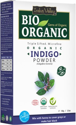 Indus Valley Organic Indigo Powder Henna, Indigofera Tinctoria For Hair Color & Hair Care(100 g)
