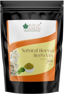 Bliss of Earth Henna Jasmine Essential Oil Herbal Mix For Long Lasting Hair Color & Nourishment(100 g)