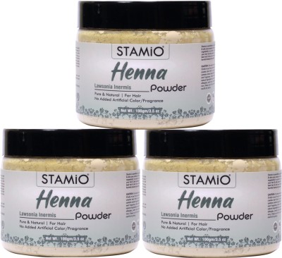 STAMIO Henna Powder for Hair Care, 100gm, Pack of 3 (Lawsonia Inermis)(300)