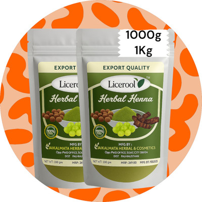 Licerool Mehandi for hair Natural colour(1000 g)