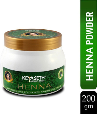 KEYA SETH AROMATHERAPY Henna Powder for Hair Colour, Herbal Hair Colour with Natural Conditioners, Makes Hair Soft, Silky, Smooth & Shiny, Enriched with Jojoba, Aloe Vera, Catechu & Tea leaves(200 g)