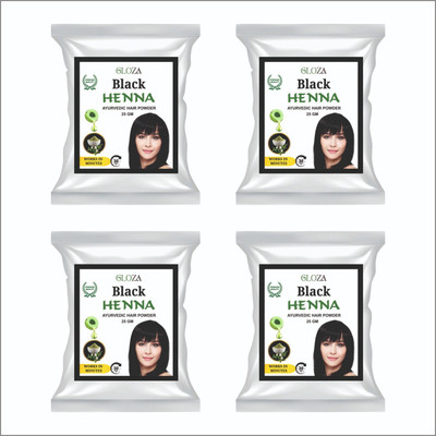 gloza Herbals Black Hair Powder With Henna, Amla, Shikakai & Bhringraj | Long-Lasting(100 g)