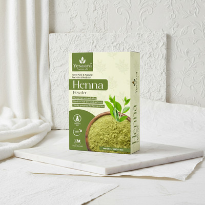Yesaara Naturals Chemical-Free 100gm Henna Powder for Rich Hair Color(100 g)