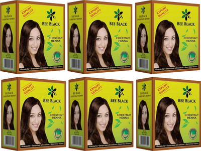 Bee Black Real Herbal Chestnut Henna (360 g) Pack of 6(360 g)