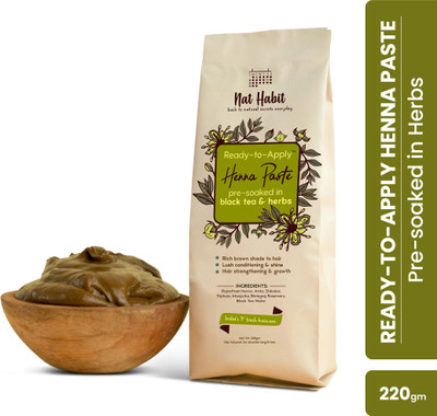 Nat Habit Ready-to-Apply Henna Paste for Hair | Hassle-free Replacement to Henna Powder(220 g)