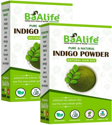 BaAlife Indigo Powder Natural Hair Color For All Hair Types , Black, Brown, 200g each
