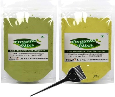 Organic Bites Henna Leaves powder and Indigo leaves powder combo pack (Natural Hair Dye)(400 g)