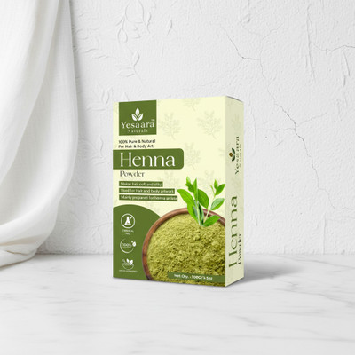 Yesaara Naturals Skin-Friendly 100gm Henna Powder for Mehndi Designs(100 g)