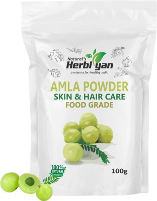 Natural's Herbiyan Amla Indian Gooseberry Powder for eating and hair growth pack of 2 200gm(2 x 100 g)