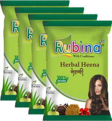 Rubina Herbal Henna With Goodness Of 9 Herbs ( Pack Of 4)(360 g)