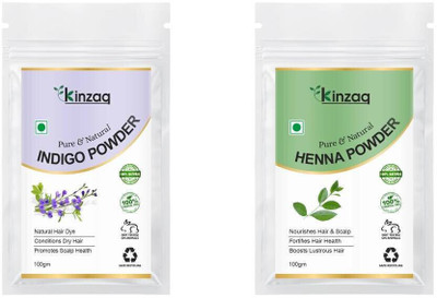 kinzaq Combo Of Indigo & Henna Leafs Powder for Hair & Beard Colour(800 g)