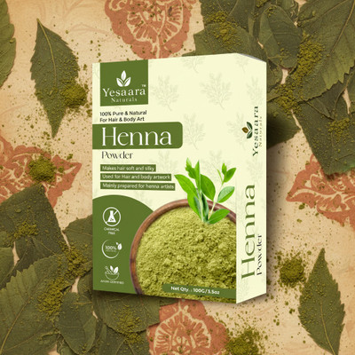 Yesaara Naturals 100gm Pure Henna Powder for Skin & Hair Care(100 g)