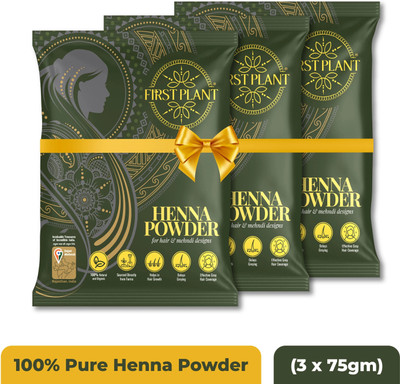 FIRST PLANT Premium Rajasthani HENNA POWDER, ORGANIC Henna for Hair Colour and Hair Care(225 g)