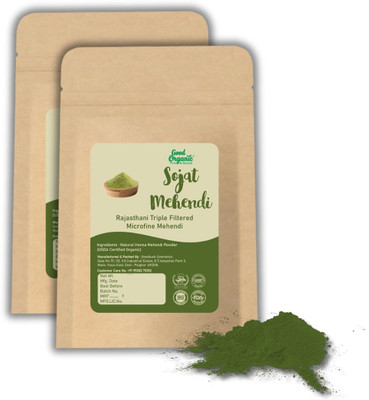 GOOD ORGANIC SOJAT MEHNDI POWDER PACK OF 2 120 GRAM EACH(120 g)