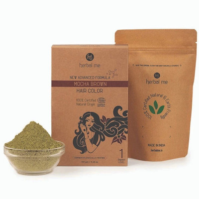 Herbal Me Mocha Brown - Natural Hair Color - Ecocert Certified(150 g)