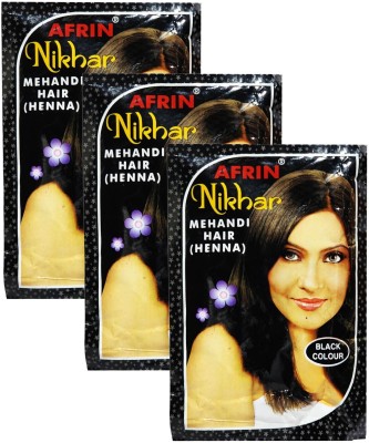 Afrin Nikhar Henna Hair Black Colour - Pack Of 3 (40g)(120 g)