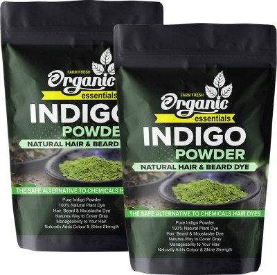 Organic Essentials Indigo Powder For Hair & Beard Dye - Black(500 g)