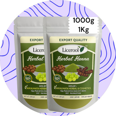 Licerool Natural Henna pOwder Natural colour(1000 g)