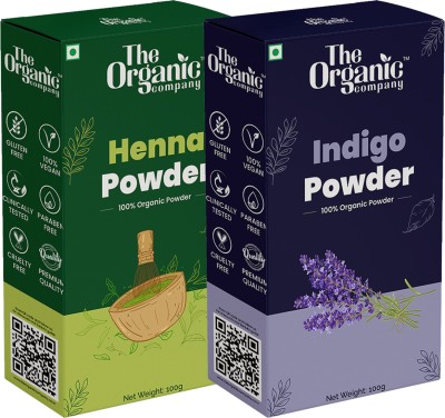 The Organic Company Indigo Leaves Powder And Henna Leaves Powder | Herbal Hair Growth Black Hair(200 g)