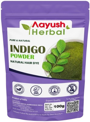 Aayush Herbal Indigo Powder for Hair - Natural Black Dye, Anti-Dandruff & Hair Growth 100g(100 g)