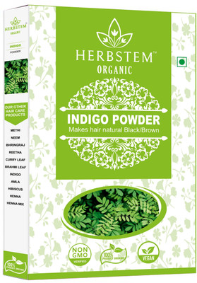 Herbstem Indigo Powder | Natural Hair Colour With No Artificial Colour & Additives(200 g)